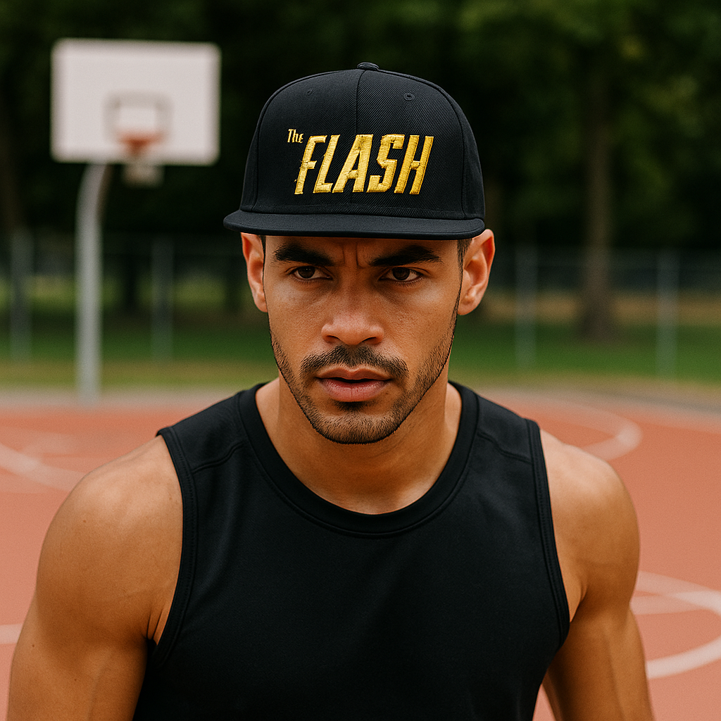 The Flash Yellow Logo Snapback Hat – Flat Brim Embroidered Cap