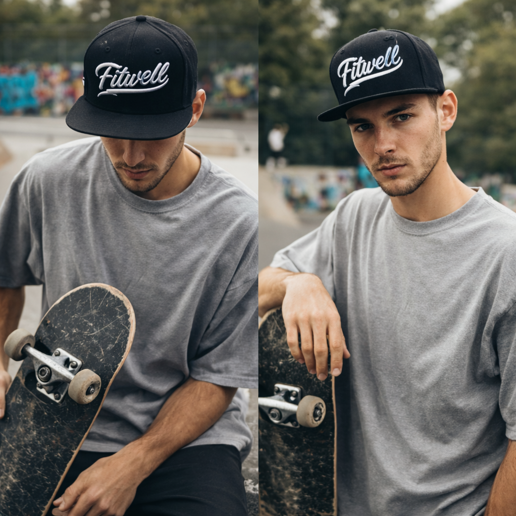 Classic Dnine Black Snapback Hat – Stylish 3D Embroidered Streetwear Cap