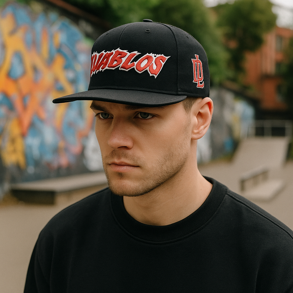 DIABLO Embroidered Flat Brim Urban Snapback Cap