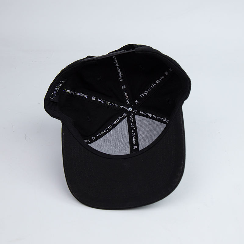 Black Gothic-Inspired 3D Embroidered Snapback Hat with Iconic Symbol