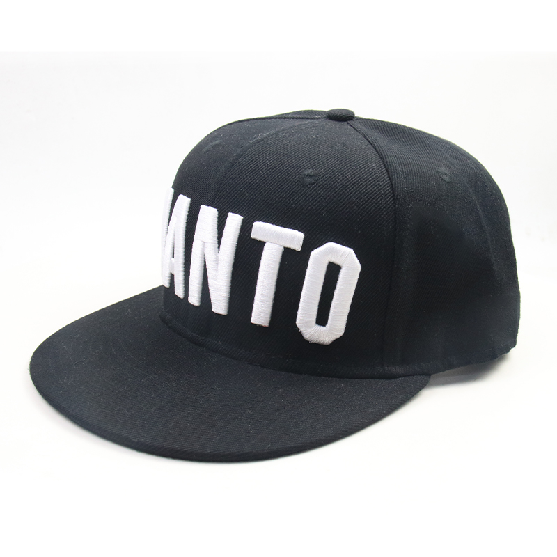 MANTO Letter 3D Embroidered Flat Brim Snapback Cap