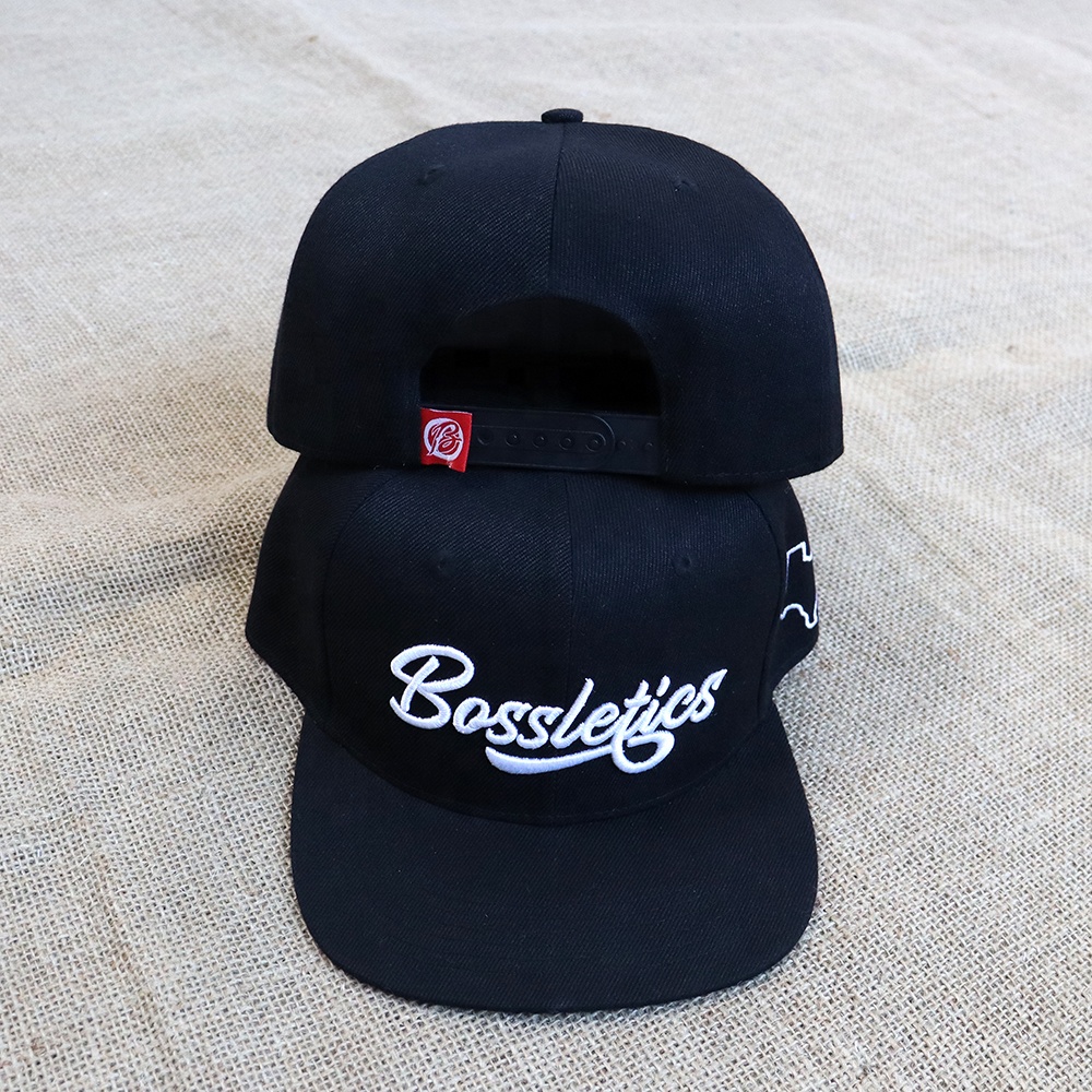 Bold Black Snapback Hat with 3D Embroidered Streetwear Logo