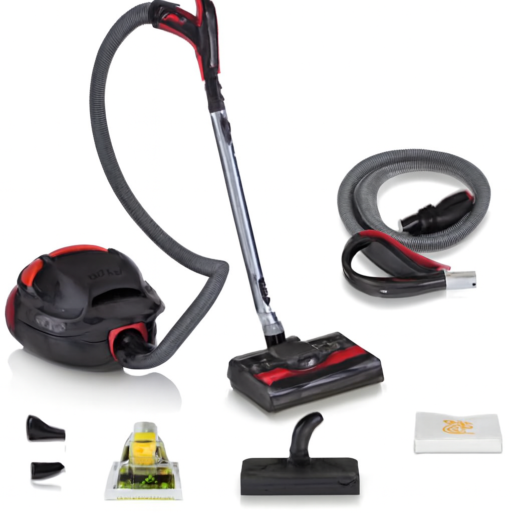 Heavy-Duty Multi-Surface Canister Vacuum Cleaner with Turbo Brush & Accessories