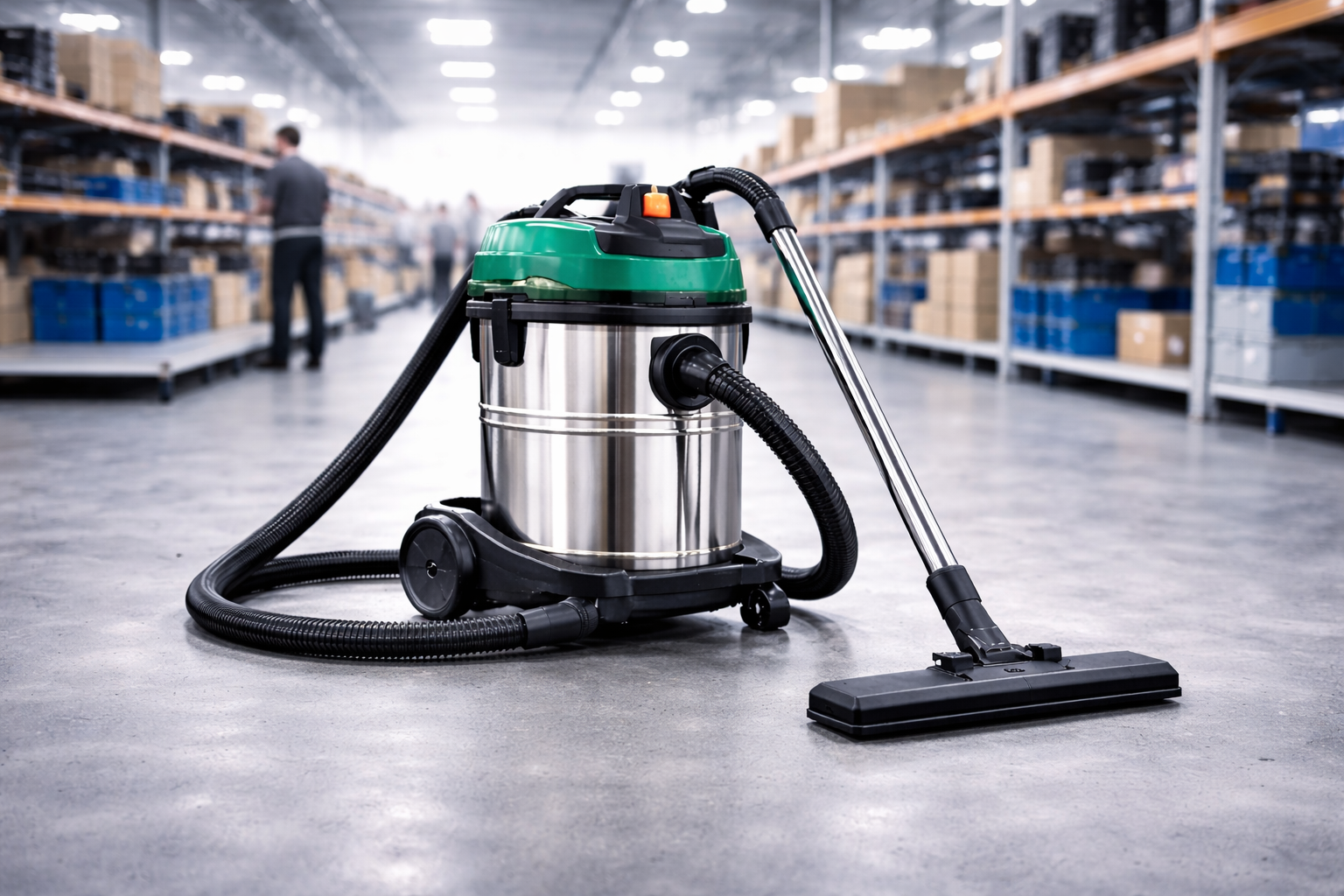 Heavy-Duty Green Top Wet Dry Vacuum Cleaner for Warehouse Cleaning | OEM Factory Supply