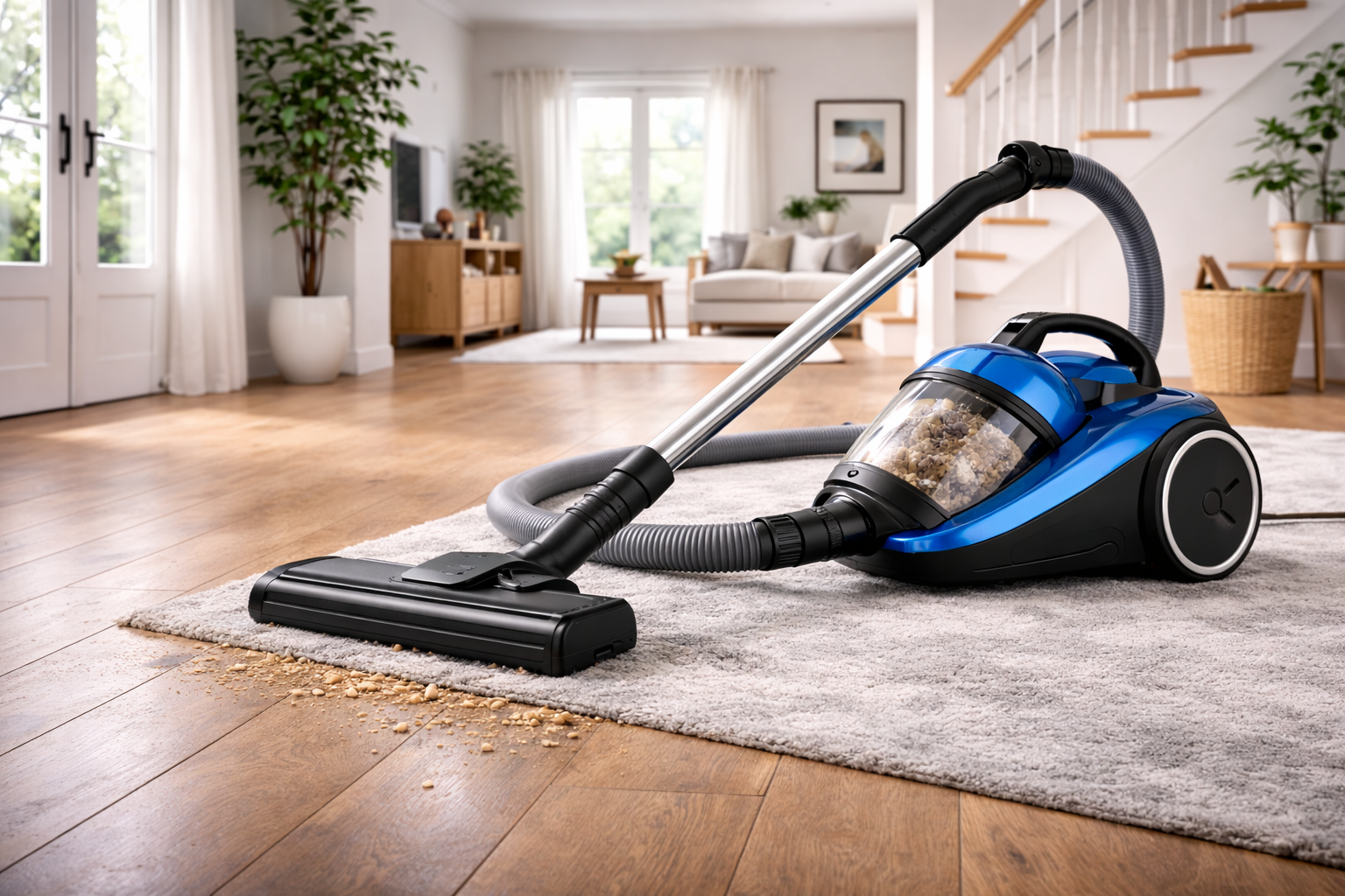 Multi-Room Vacuum Cleaner with Edge Precision and Particle Control for Family Homes