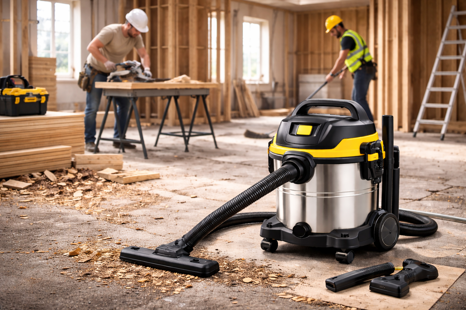 Heavy-Duty Construction Wet Dry Vacuum – 30L Industrial Wood Dust Cleaner