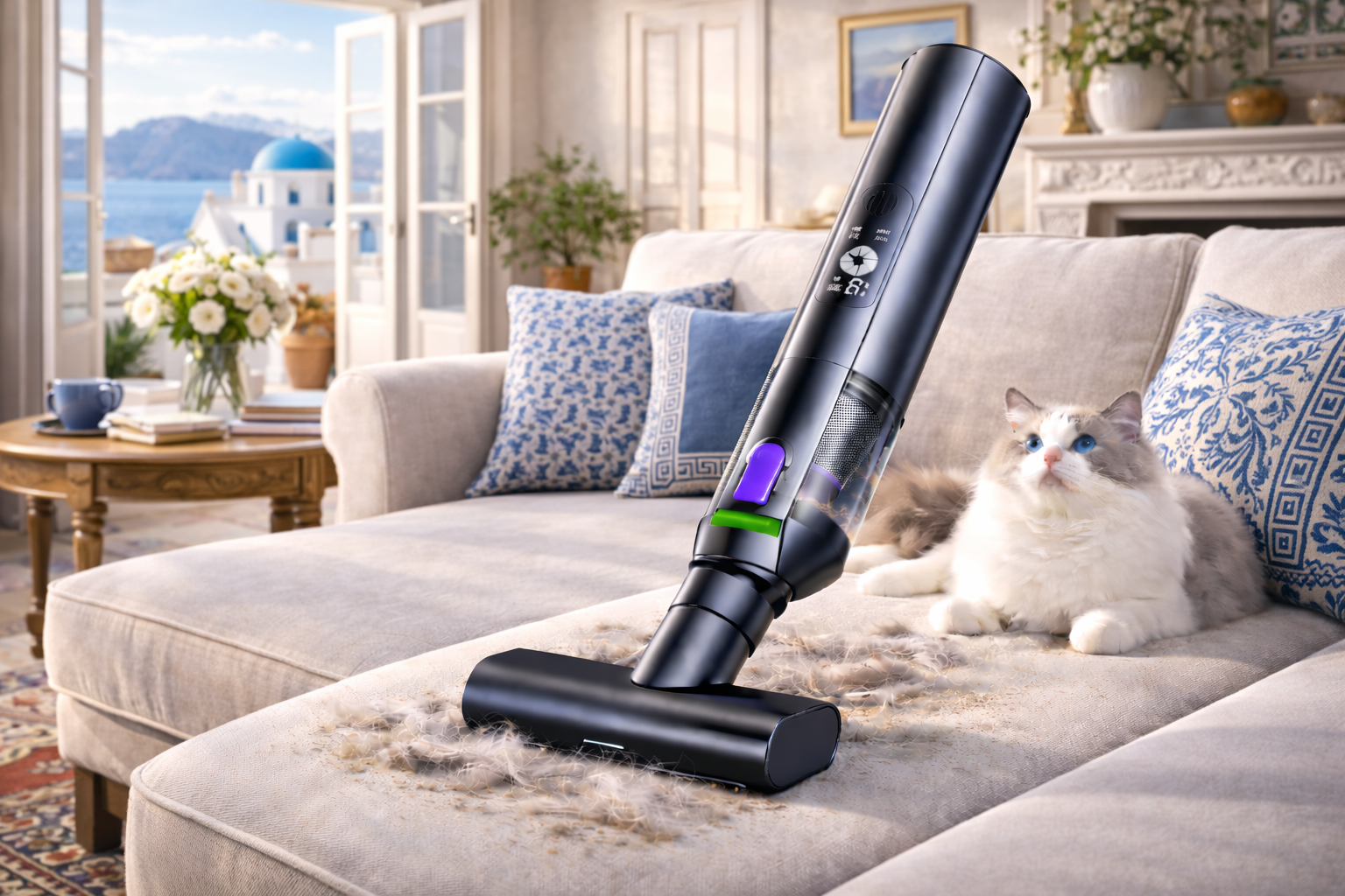 Aegean Blue Cordless Pet Hair Vacuum – For Coastal Interiors