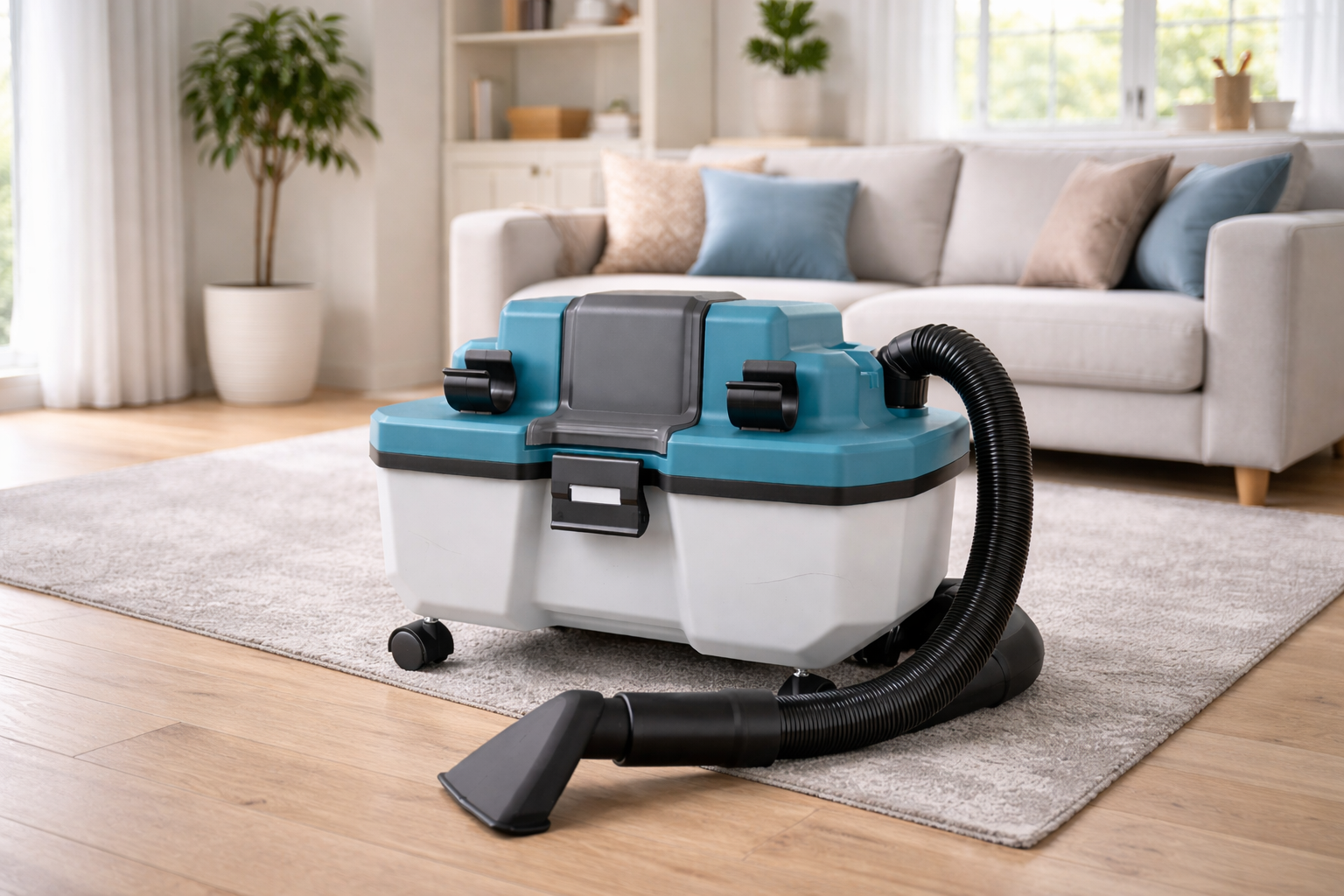Dual-Purpose Wet & Dry Vacuum for Modern Living Rooms – High Capacity, Mobility Wheels