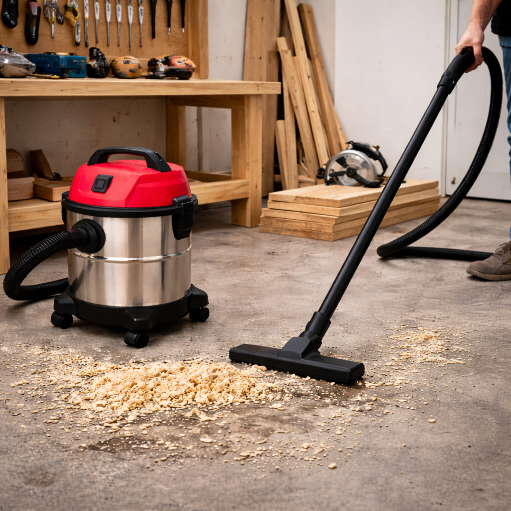Woodshop Wet & Dry Vacuum Cleaner – Sawdust & Wood Chip Extraction for Carpentry & Workshops