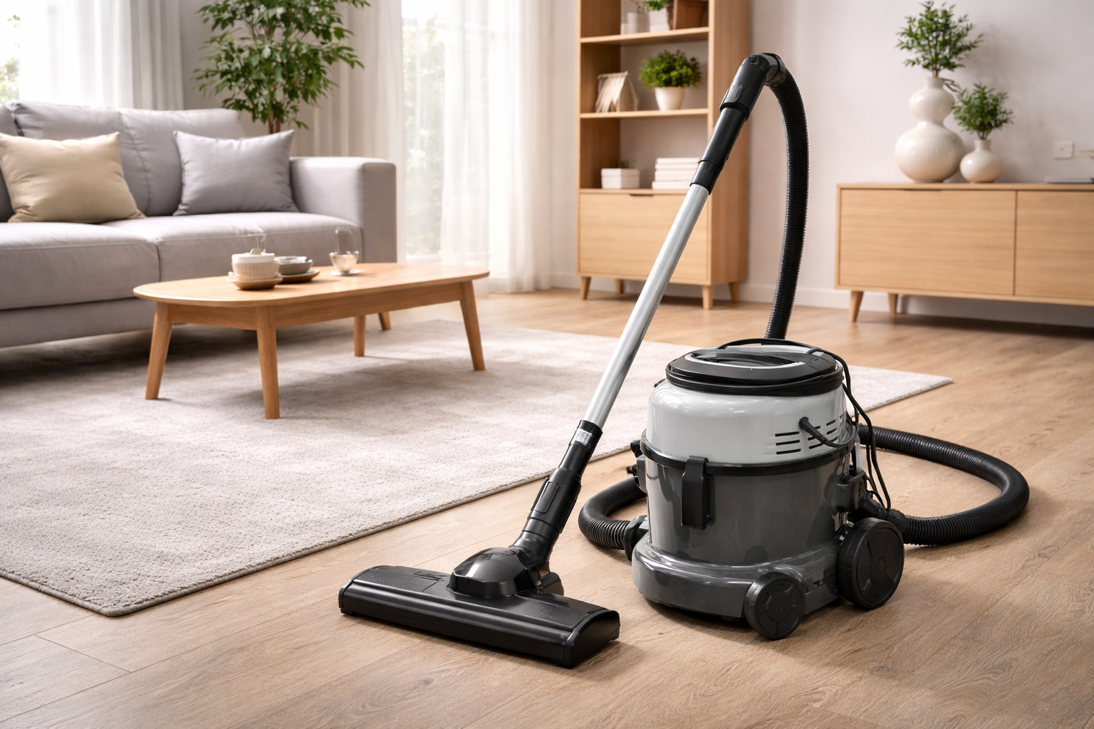 Heavy-Duty Canister Vacuum Cleaner for Home and Commercial Use