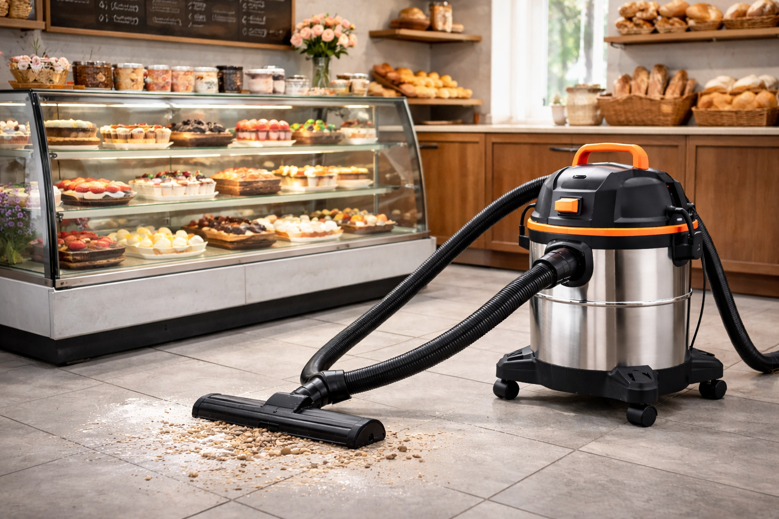 Bakery Vacuum Cleaner – Professional Shop Vac for Crumbs and Flour Cleanup