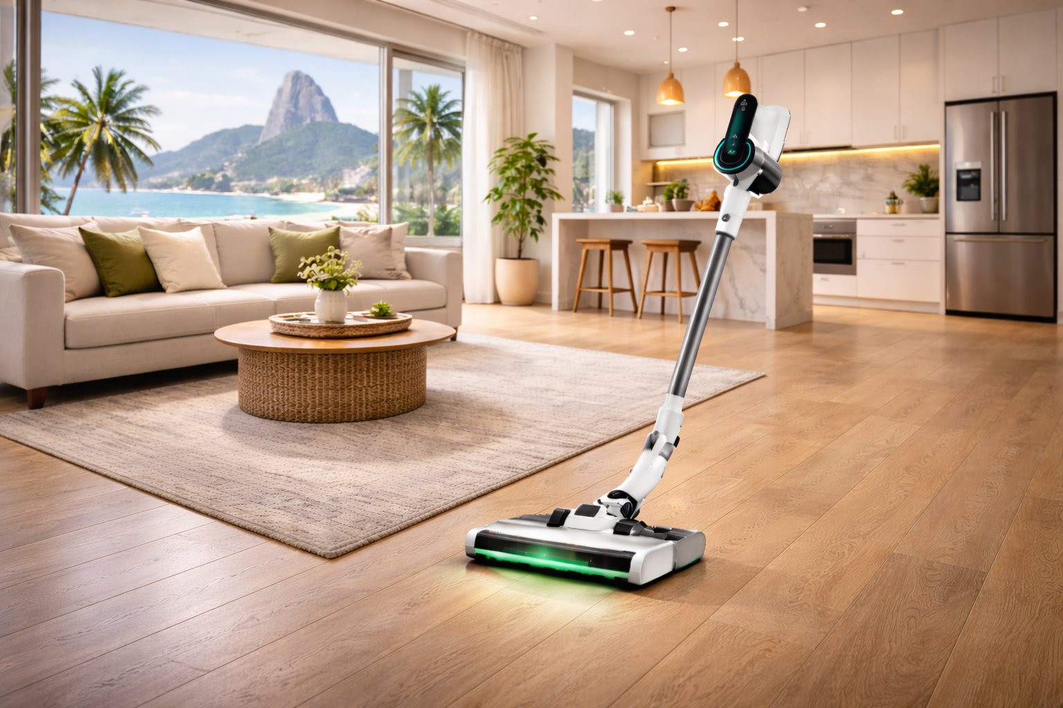 Smart Cordless Vacuum Cleaner with LED Lighting and Multi-Floor Adaptation