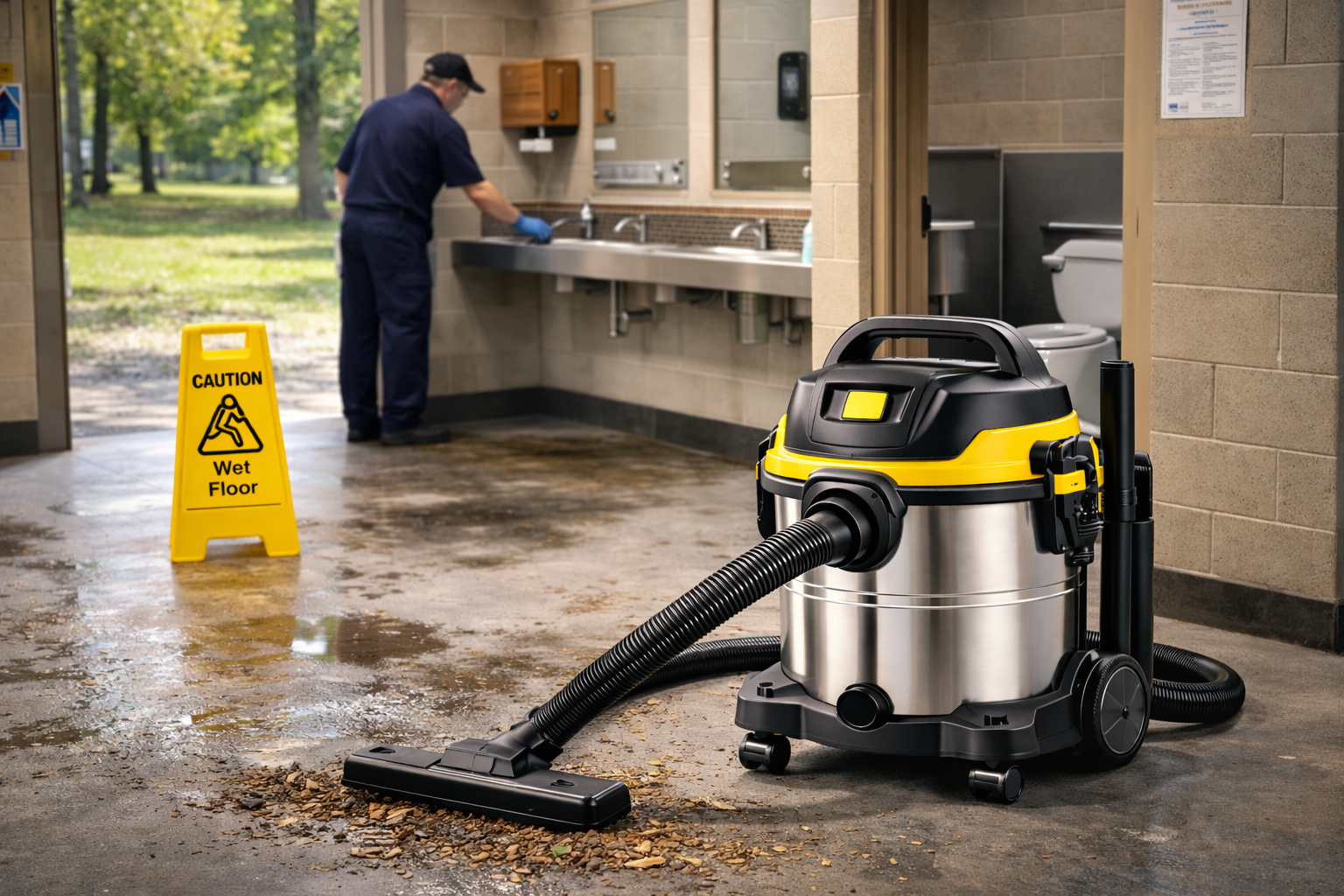 Heavy-Duty Wet Dry Vacuum Cleaner for Restroom and Maintenance – 30L Industrial Grade