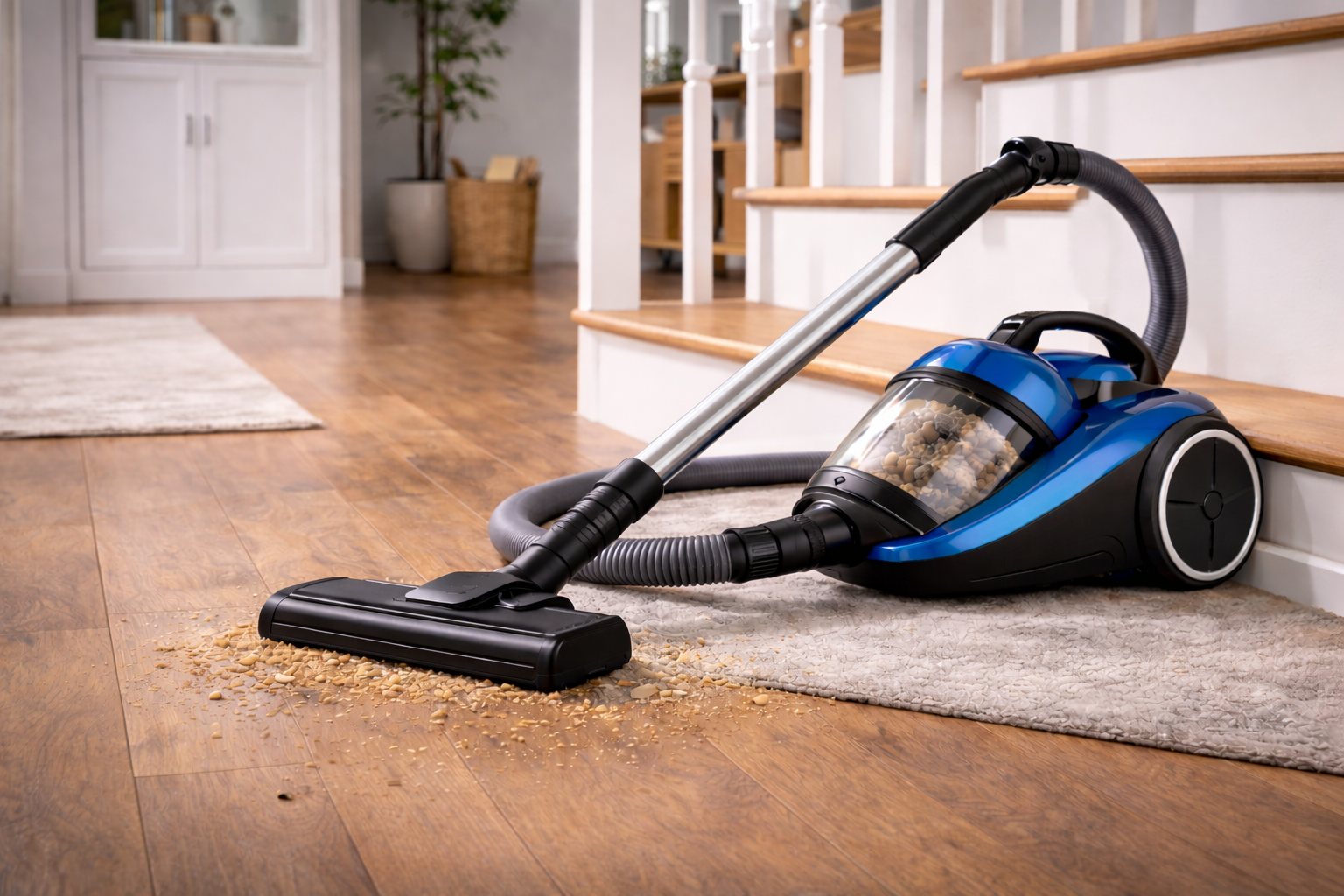 Versatile Canister Vacuum for Carpet and Hardwood Transition