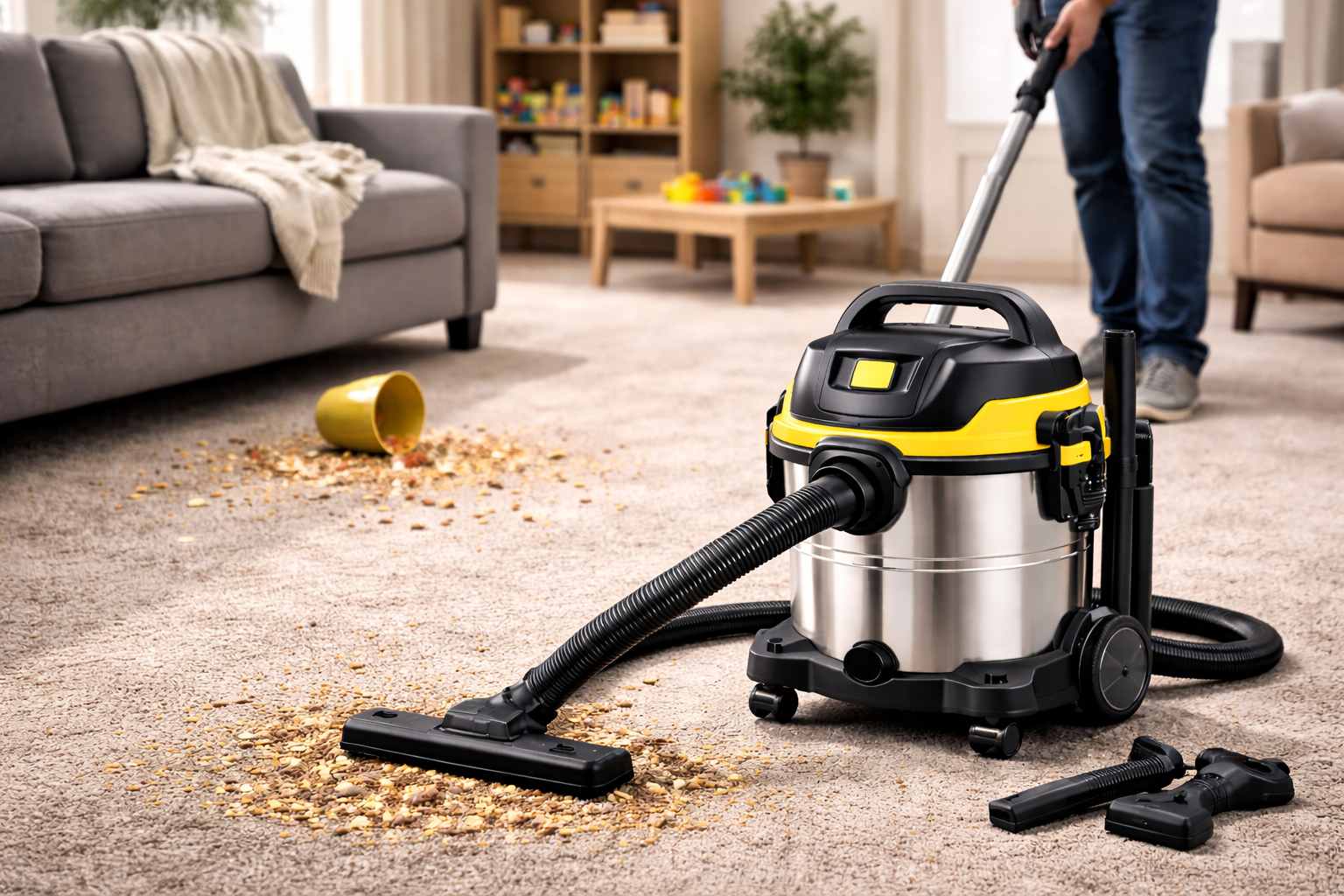 Powerful Wet Dry Vacuum for Home Carpet Cleaning – 30L Multi-Surface Floor Cleaner