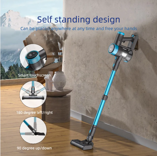 LX-HVC-1.5L Cordless Handheld Vacuum Cleaner with Smart Touchscreen, 5-Stage Filtration & Long Battery Life for Home and Car Use