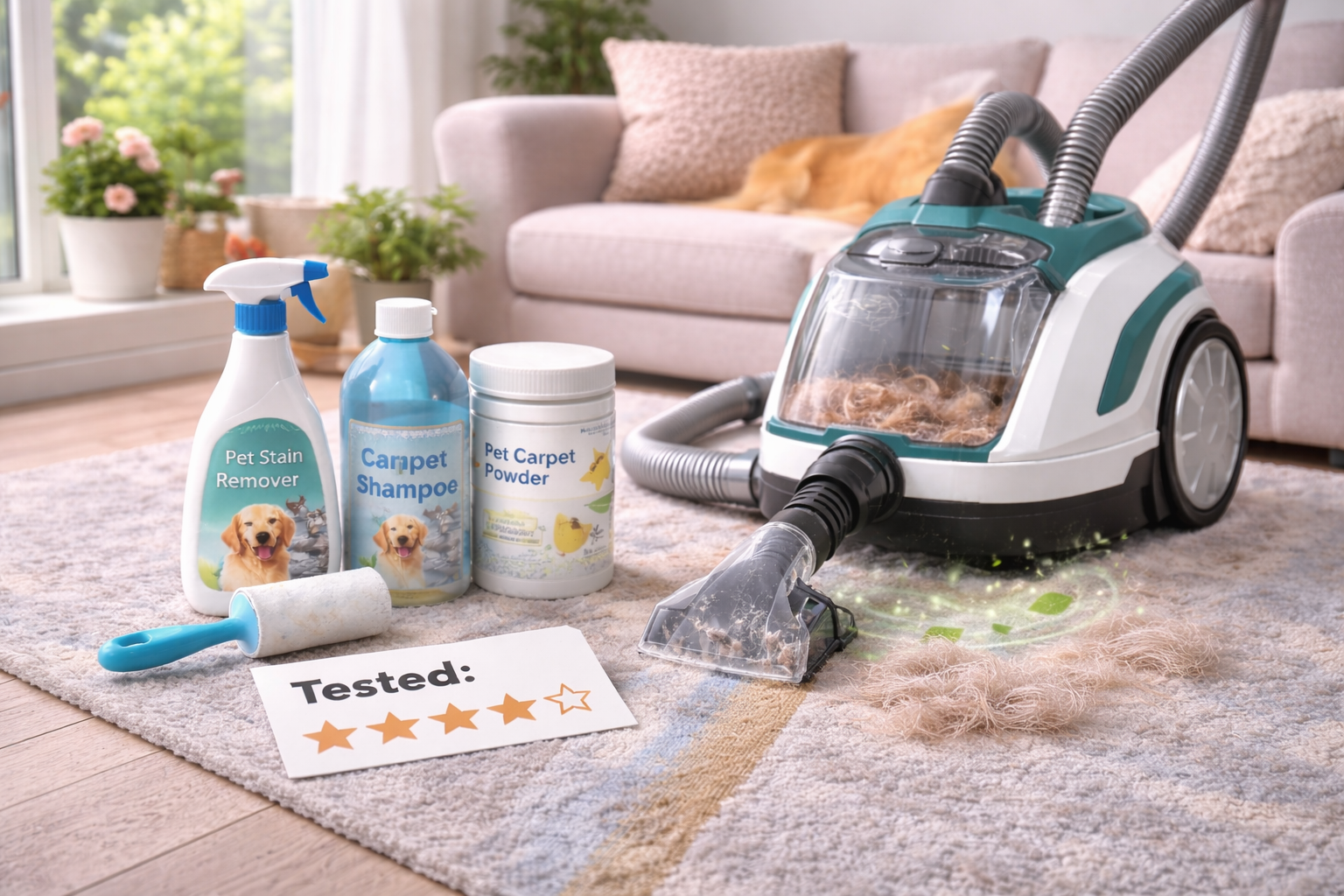 All-in-One Pet Carpet Cleaning Kit with Vacuum – Deep Clean for Pet Hair, Odor & Stains