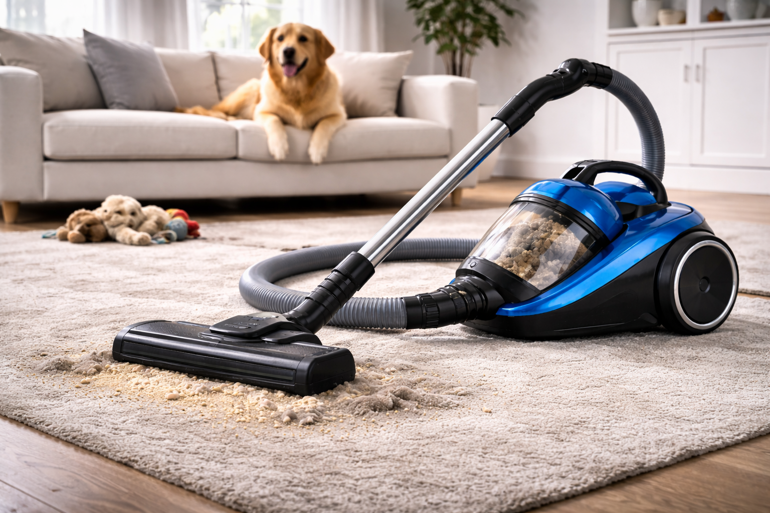 Pet-Friendly Quiet Vacuum Cleaner with HEPA Filter for Deep Carpet & Floor Cleaning