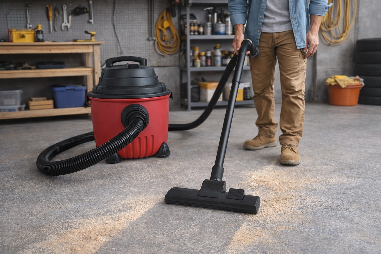 Heavy Duty Wet and Dry Shop Vacuum Cleaner for Garage Workshop Cleaning