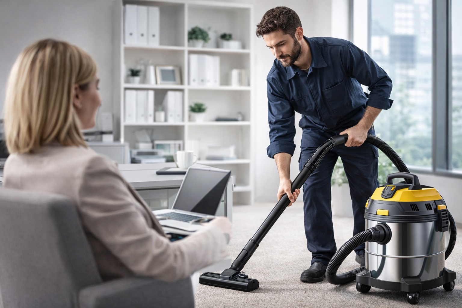 18L Office Dry Vacuum Cleaner – Low-Noise Commercial Stainless Steel Cylinder Vacuum