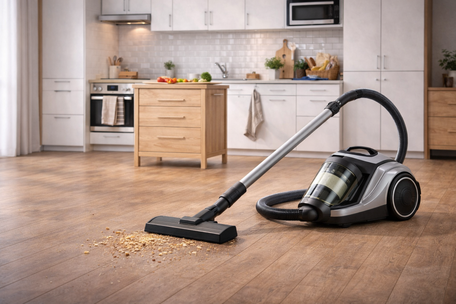 Bagless Cyclonic Vacuum Cleaner with Washable HEPA Filter – Ideal for Kitchens