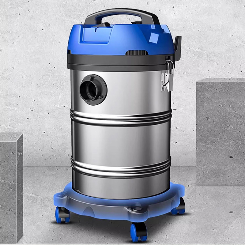 Stainless Steel Industrial Vacuum Cleaner, Wet & Dry, High Power, Commercial Barrel-Type Cleaner for Factory & Workshop