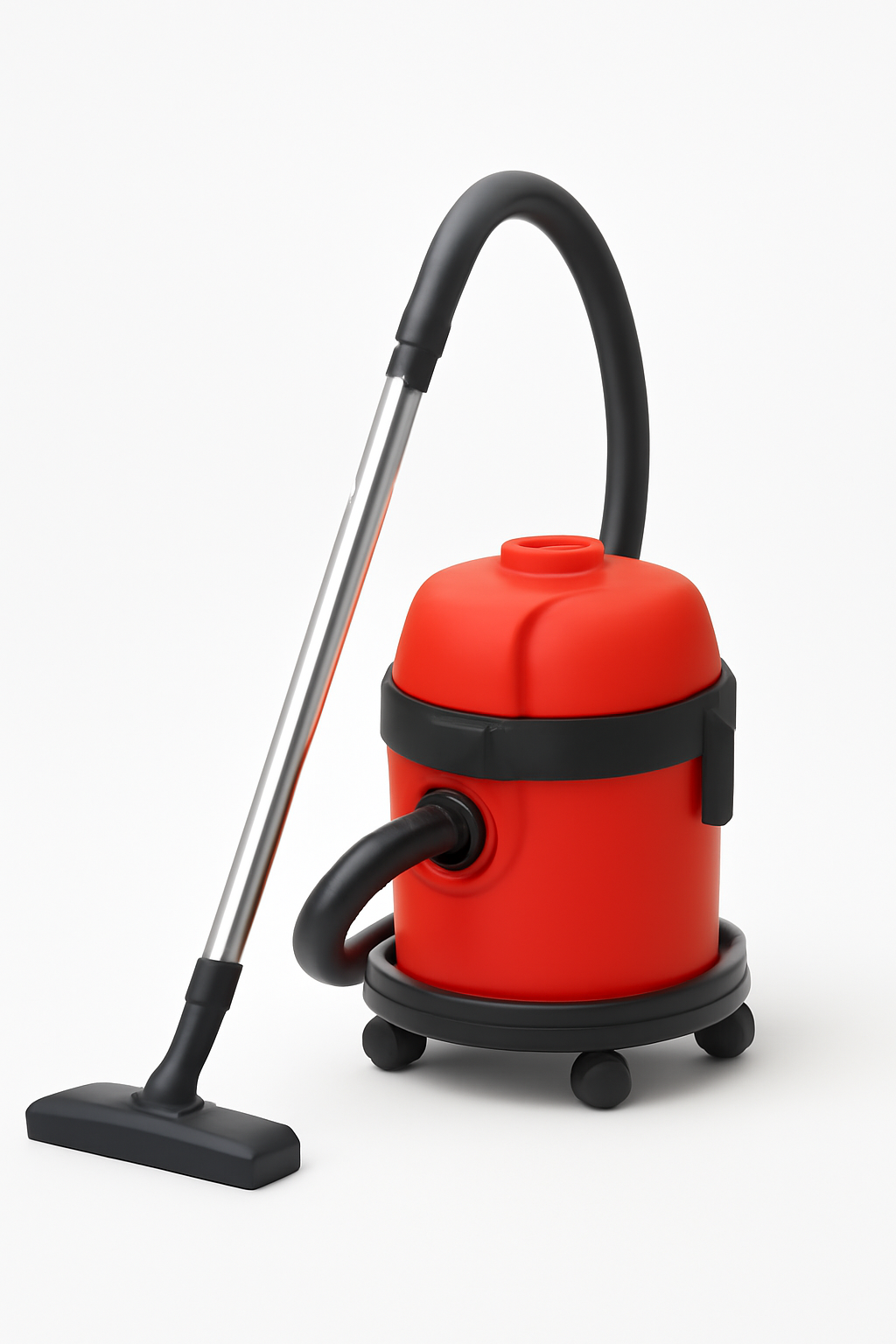 Compact Canister Vacuum Cleaner – Powerful Suction with Red and Black Design