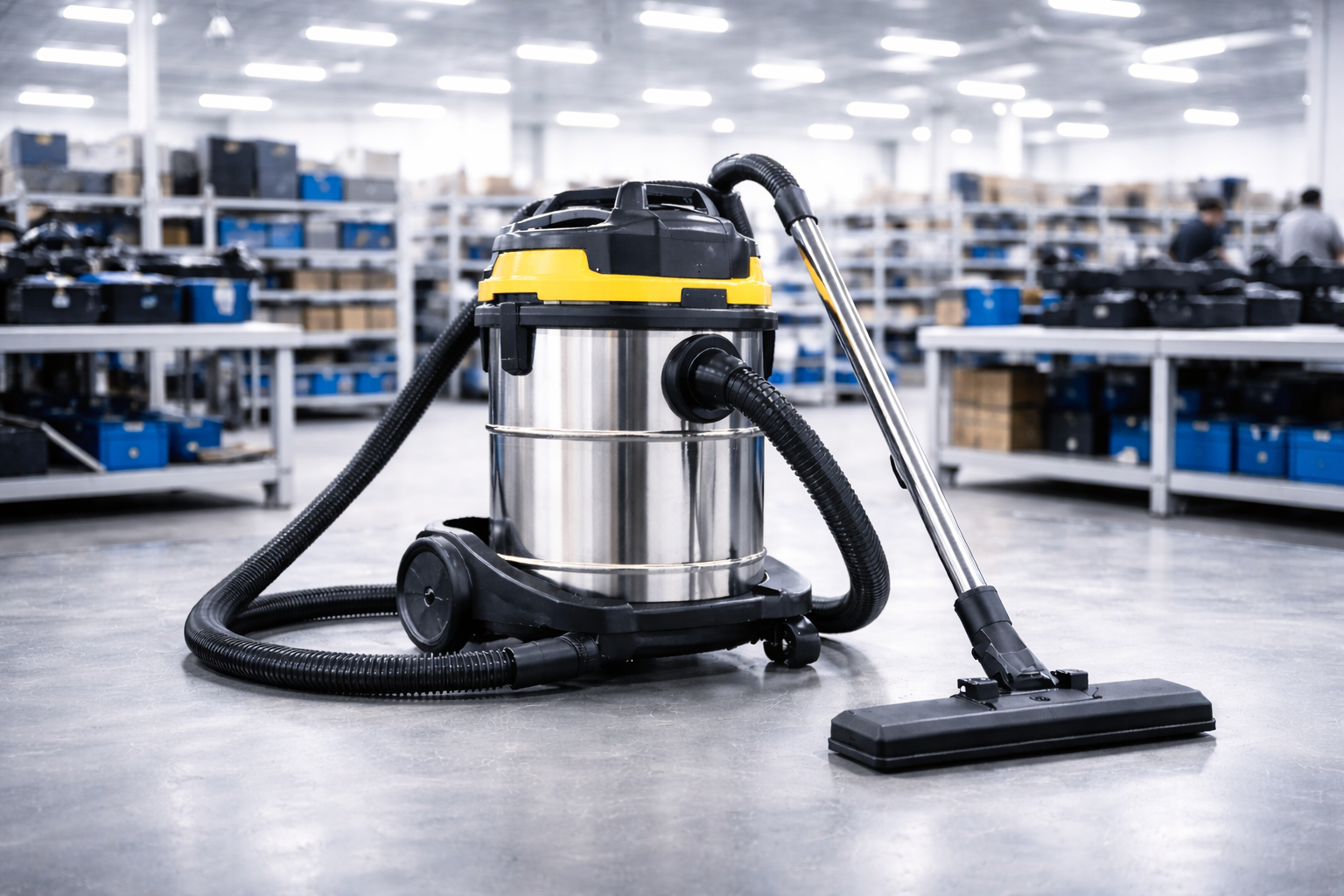 Heavy Duty Industrial Wet Dry Vacuum Cleaner with Stainless Steel Tank - Commercial Workshop Vacuum