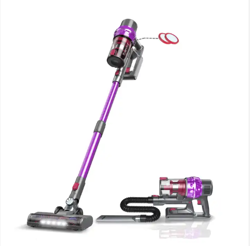 LX-HVC-45000Pa Touchscreen Cordless Vacuum Cleaner with 1.5L Dust Bin, LED Brush, and Bed/Floor Dual-Use Design