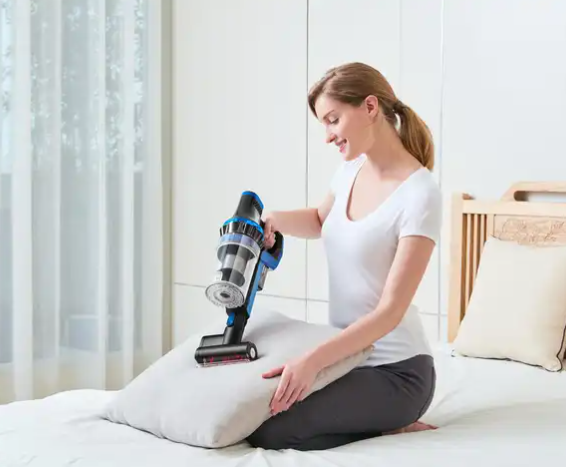 LX-HVC-45000Pa Touchscreen Cordless Vacuum Cleaner with 1.5L Dust Bin, LED Brush, and Bed/Floor Dual-Use Design