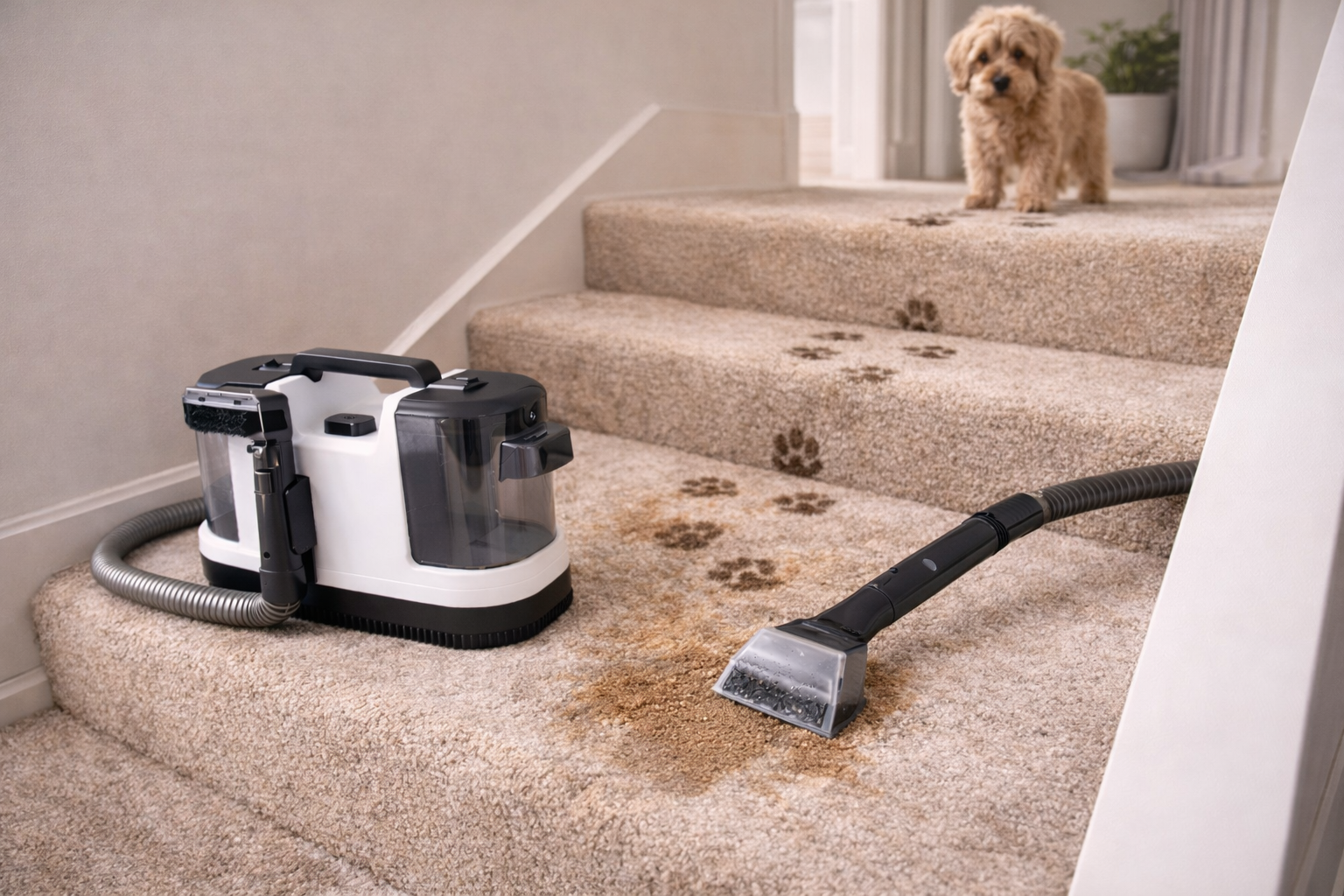 Portable Pet Stain Carpet Cleaner for Stairs & Upholstery
