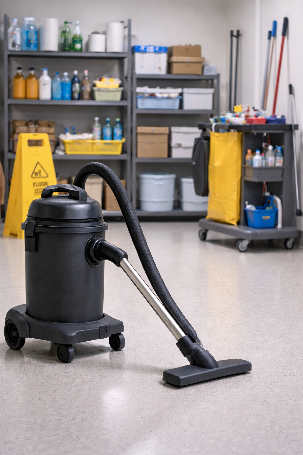 Heavy-Duty Janitorial Wet & Dry Vacuum Cleaner – Industrial Floor Cleaning Machine