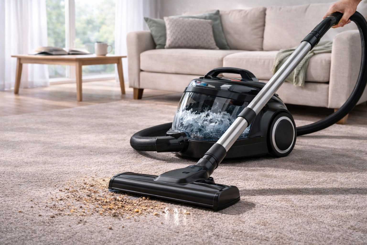 Daily Use Water Filter Vacuum Cleaner with Quiet Operation and Air Purification