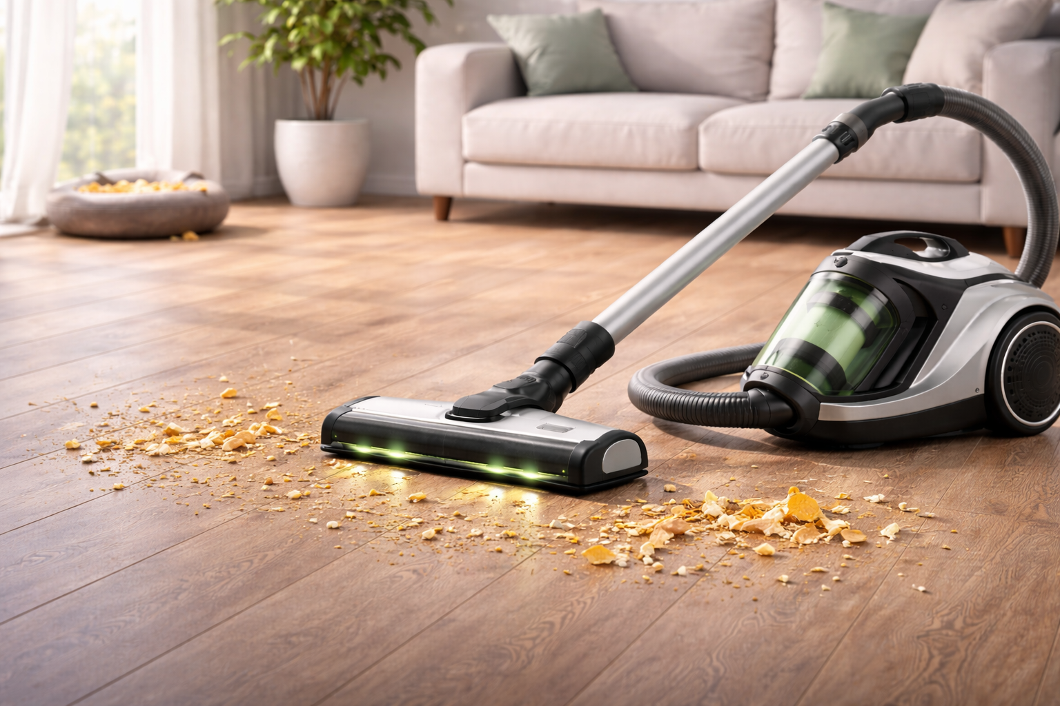 Crumb & Dust Vacuum Cleaner with LED Brush – Silent Suction for Hard Floors and Everyday Cleaning