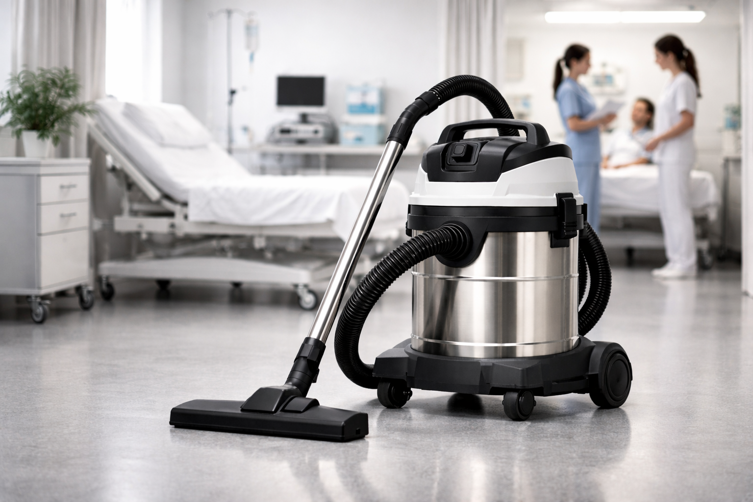 Stainless Steel Wet & Dry Vacuum Cleaner for Hospitals and Medical Facilities