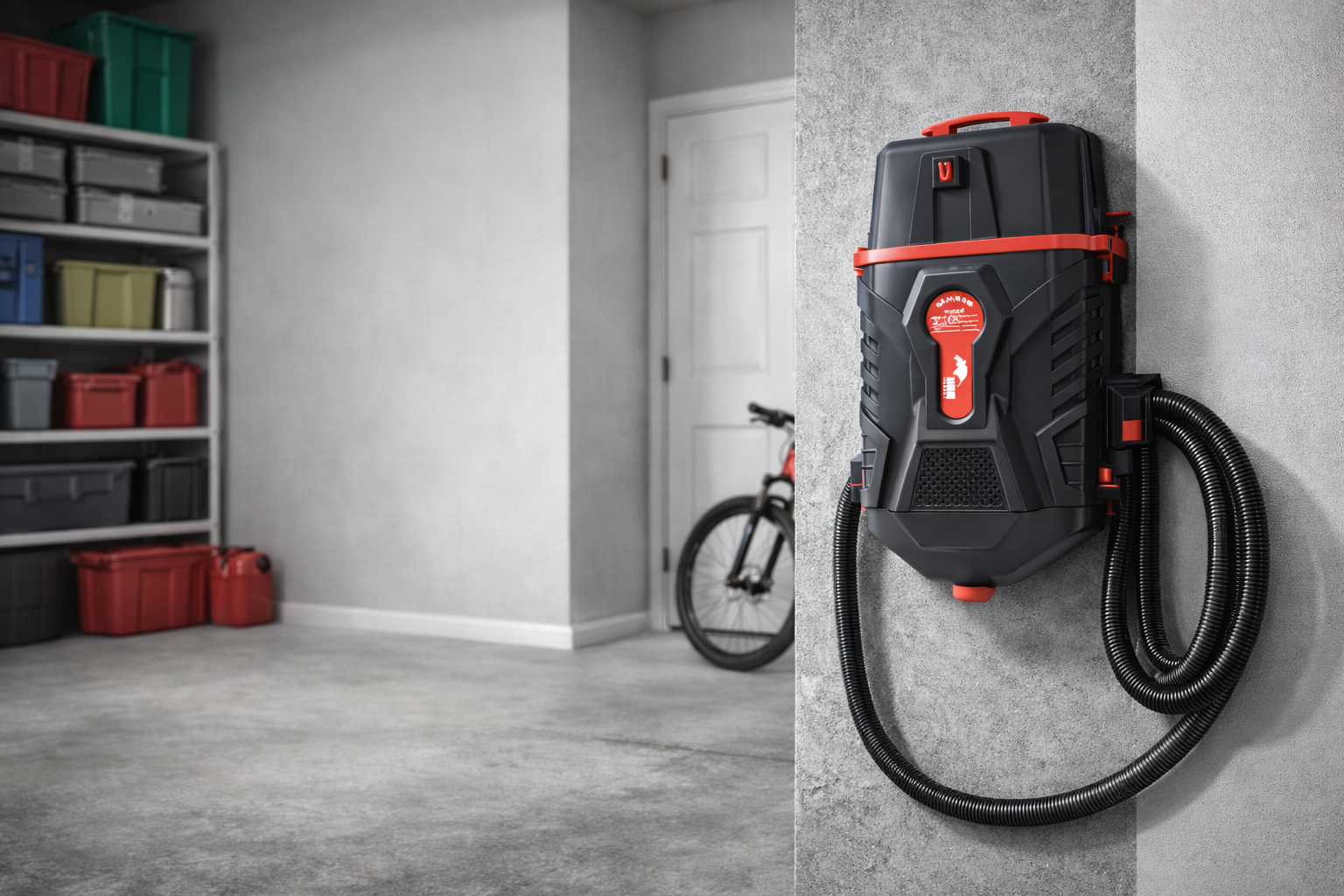 Wall Mounted Home Garage Vacuum System for Storage Room Cleaning