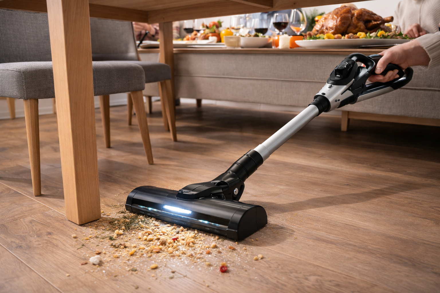 Cordless Stick Vacuum Cleaner for Hardwood Floors with LED Head – Powerful Dining Room & Kitchen Cleaning