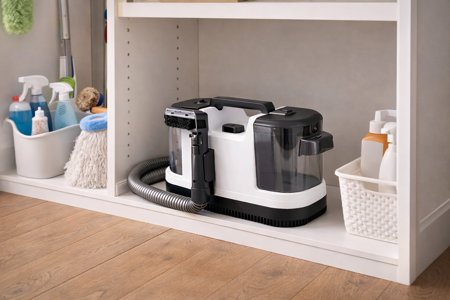 Compact Portable Upholstery Cleaner for Small Space Storage