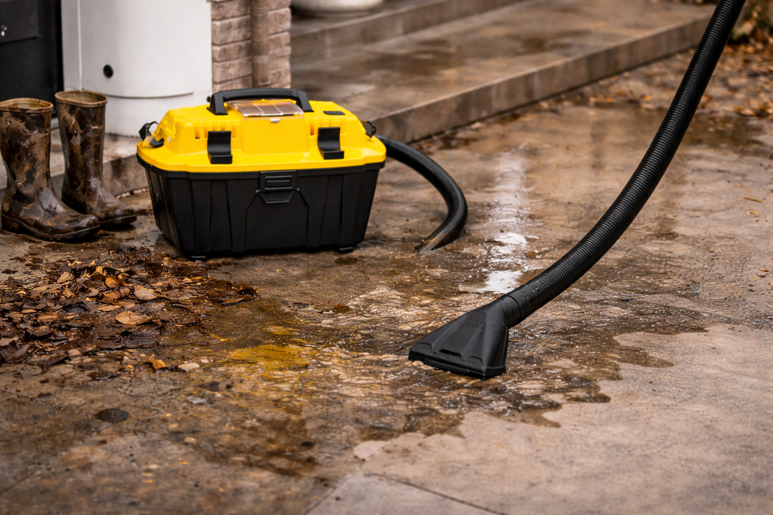 Portable Wet & Dry Vacuum Cleaner for Outdoor Entryway and Garage Cleaning