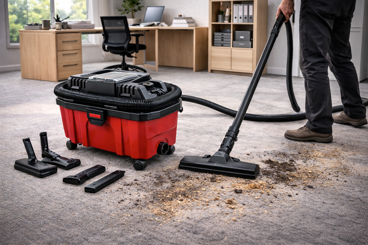 Commercial Wet Dry Vacuum Cleaner for Office and Business Carpet Cleaning