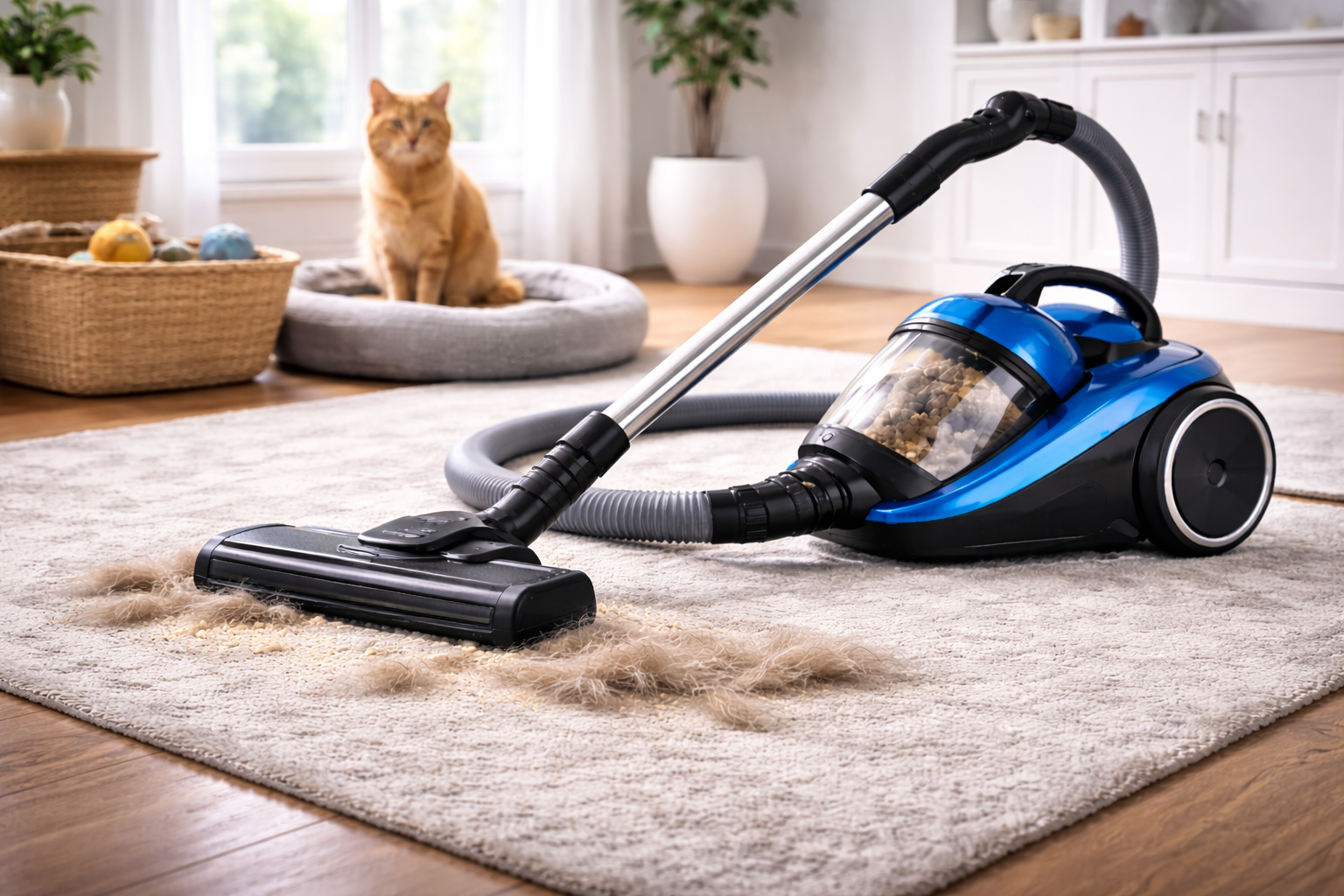 Multi-Cyclone Vacuum Cleaner for Cat Hair & Deep Carpet Cleaning with Anti-Allergy Filtration