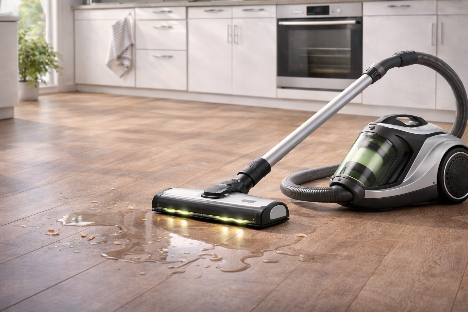 Wet & Dry Kitchen Vacuum Cleaner with LED Brush – Multi-Surface Spill and Crumb Cleaning Power