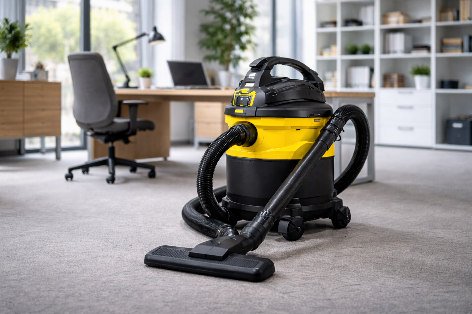 Quiet Wet & Dry Office Vacuum Cleaner – HEPA Commercial Dust & Liquid Cleaner for Carpeted Workspaces
