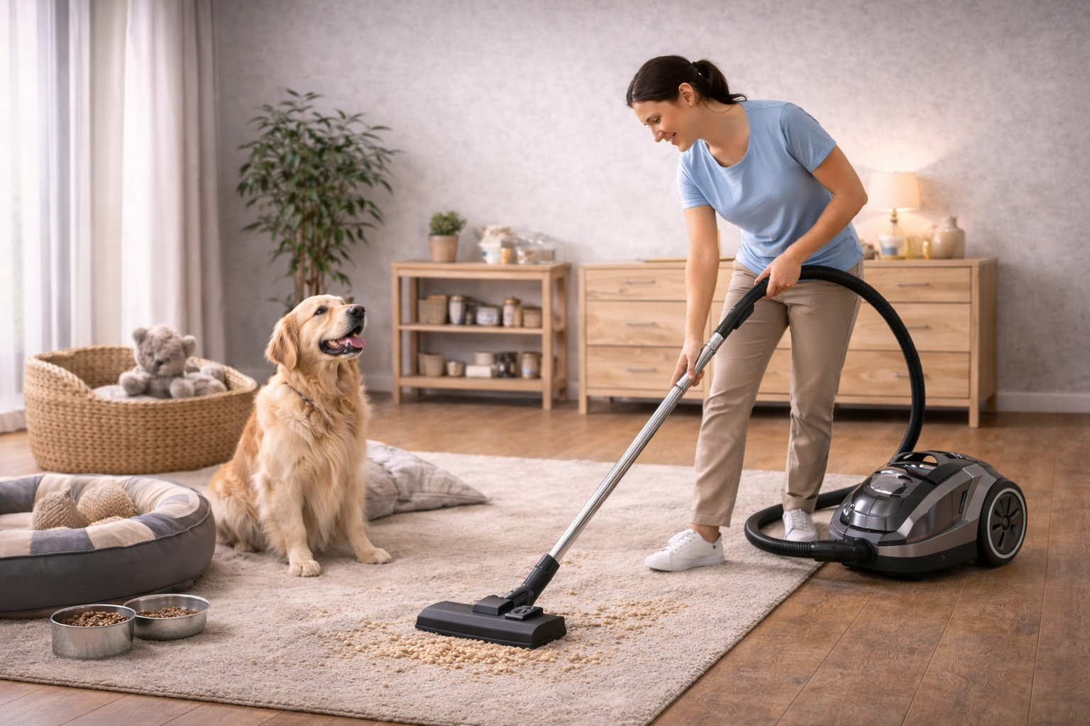 High Suction Pet Hair Vacuum Cleaner with HEPA & Odor Filter – Ideal for Dog Homes