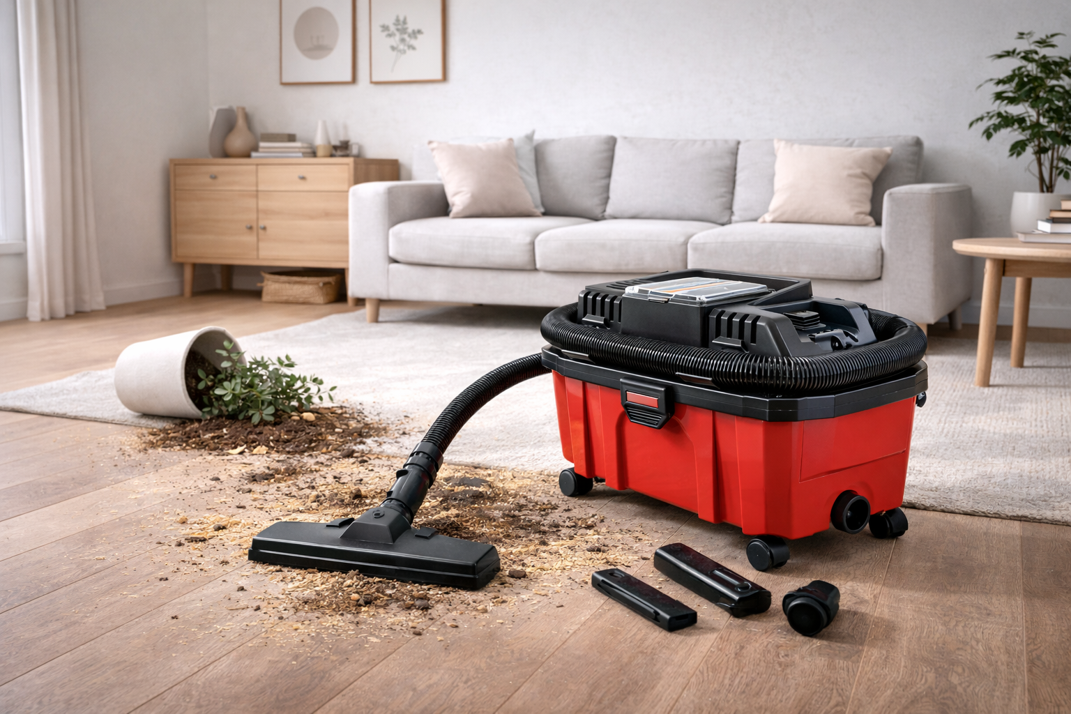Wet Dry Vacuum Cleaner for Living Room and Hardwood Floors | Quiet & Versatile Home Use