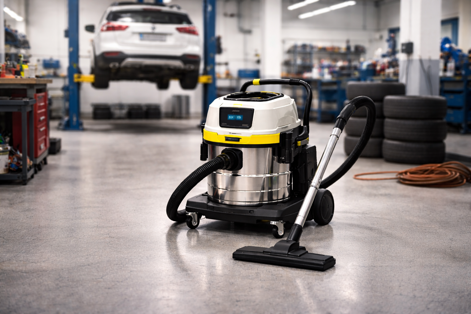 Industrial Wet & Dry Vacuum Cleaner for Workshops and Garages