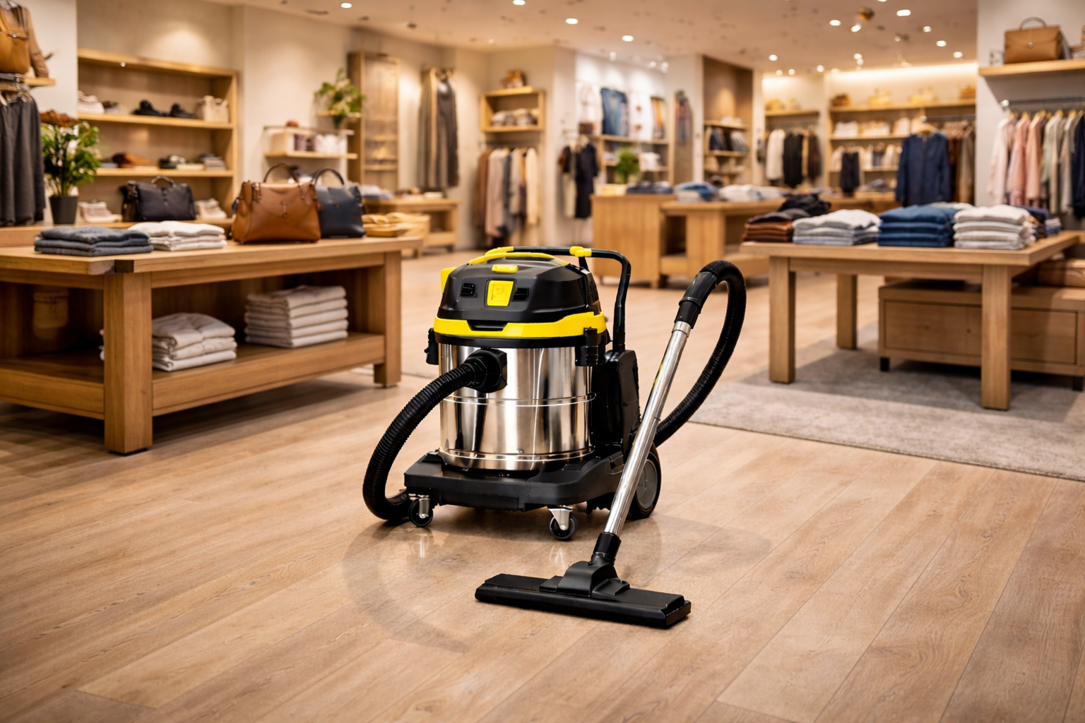 Commercial Wet and Dry Vacuum Cleaner for Retail Stores and Showrooms