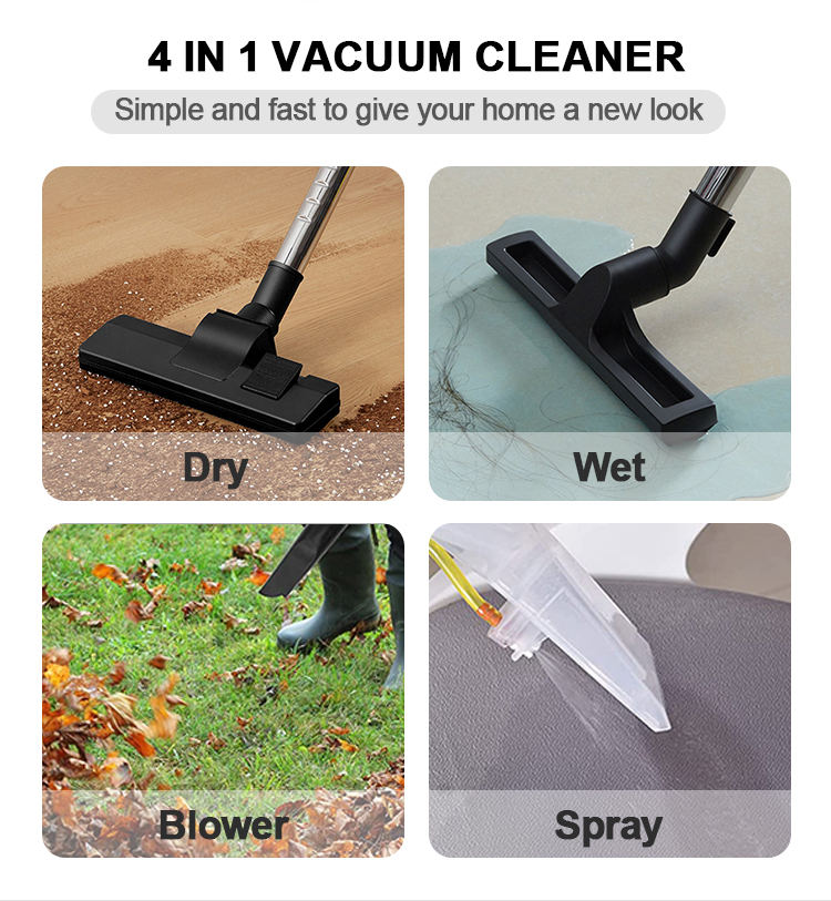 1400W High Power Best Clean Water Filtration Wet and Dry Vacuum Cleaner With 20L Capacity for Home Use Canister Vacuum Cleaner