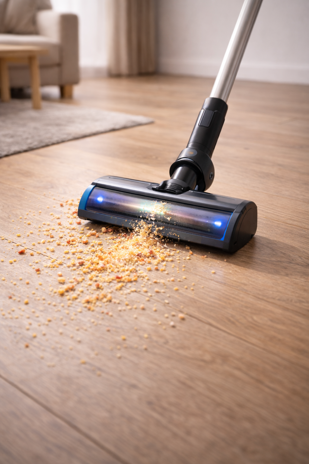 High-Suction Cordless Vacuum Cleaner with LED Brush for Hard Floors