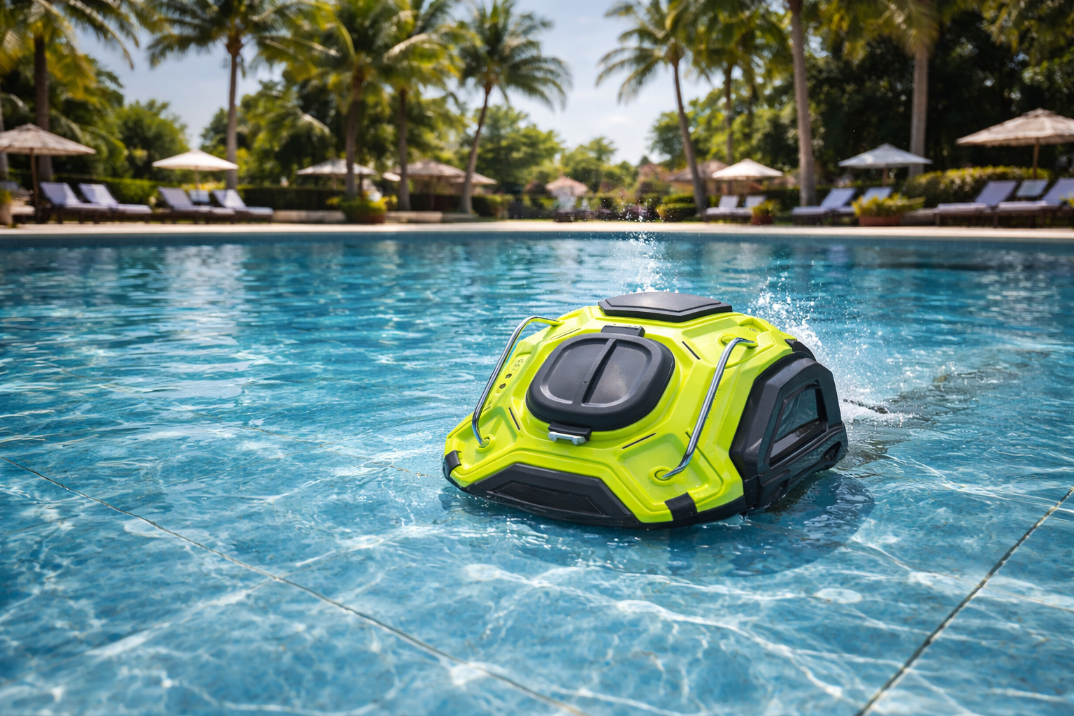 Commercial Outdoor Pool Cleaning Robot for Resort & Hotel Swimming Pools